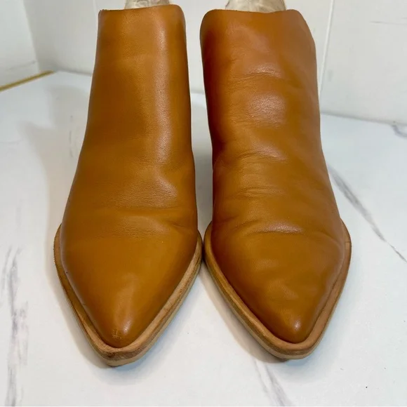 Dolce Vita Sonni ankle booties tan leather pointed toe snakeskin print heel 7.5 - Picture 5 of 11